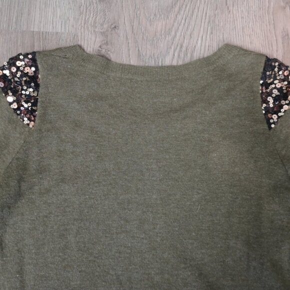 00s vintage Stella Mc Cartney ARMY GREEN & BRONZE sequins sweater - Picture 7 of 8